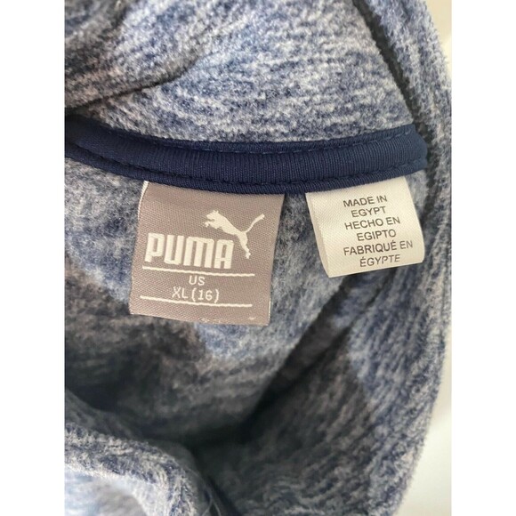 Women's XL Fleece Track Jacket Puma Blue Full Zip Athletic Long Sleeve High Neck - Picture 6 of 6